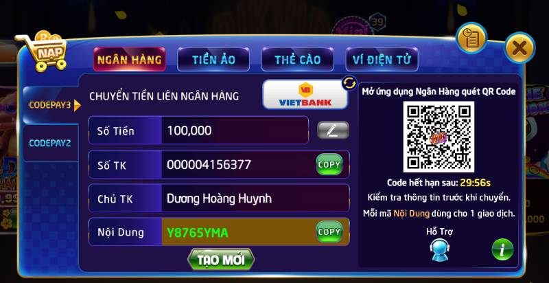 Nạp Tiền RikVip An Toàn & Nhanh Chóng 2 Hướng dẫn nạp tiền Rikvip chi tiết